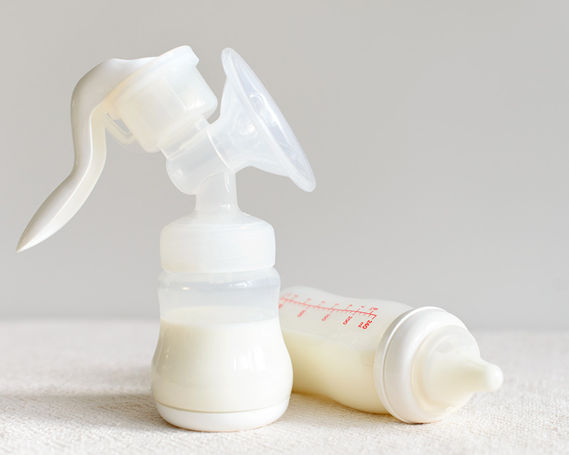Breast milk and a bottle